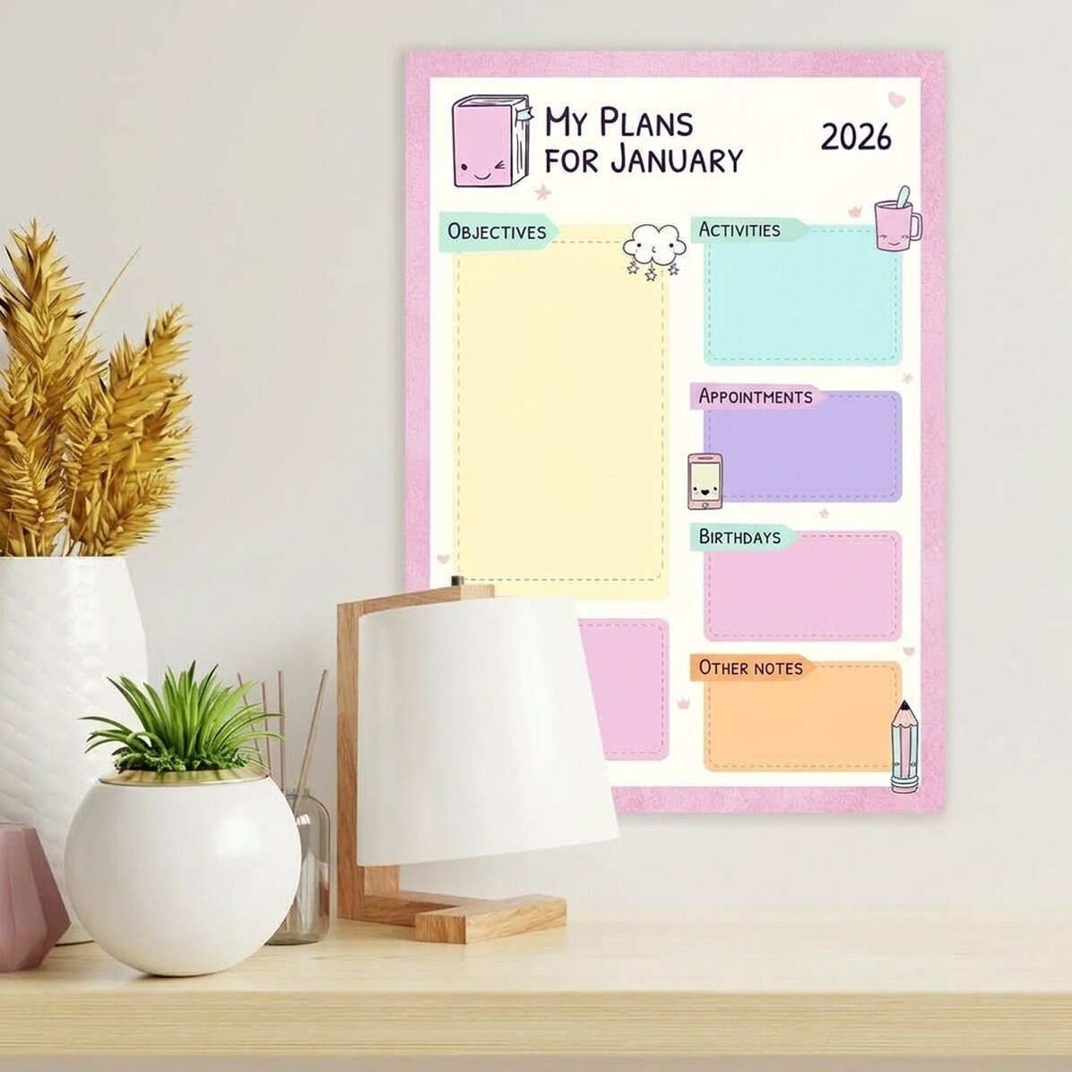 Póster personalizado - Agenda Pastel