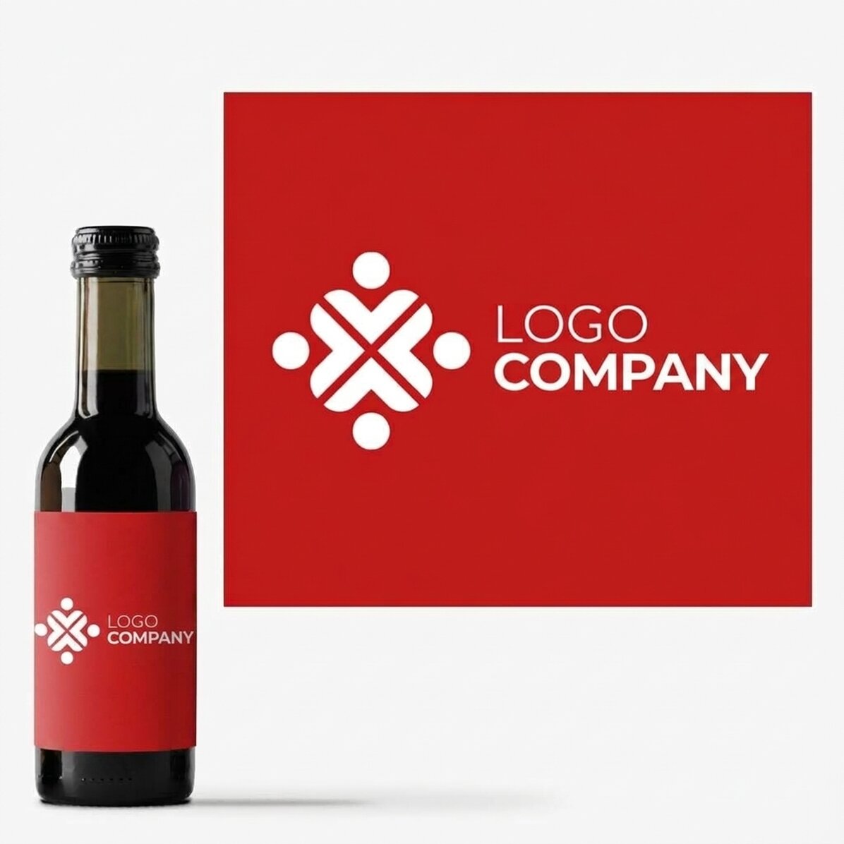 Mini botella de vino personalizada con logotipo