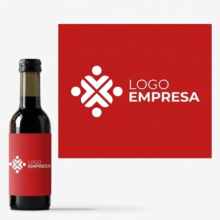 Mini botella de vino personalizada con logotipo