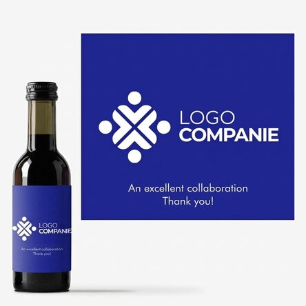 Mini wine bottle personalised with logo and text