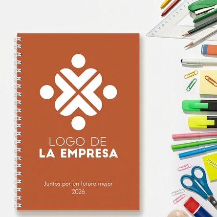 Cuaderno personalizado con logotipo y eslogan