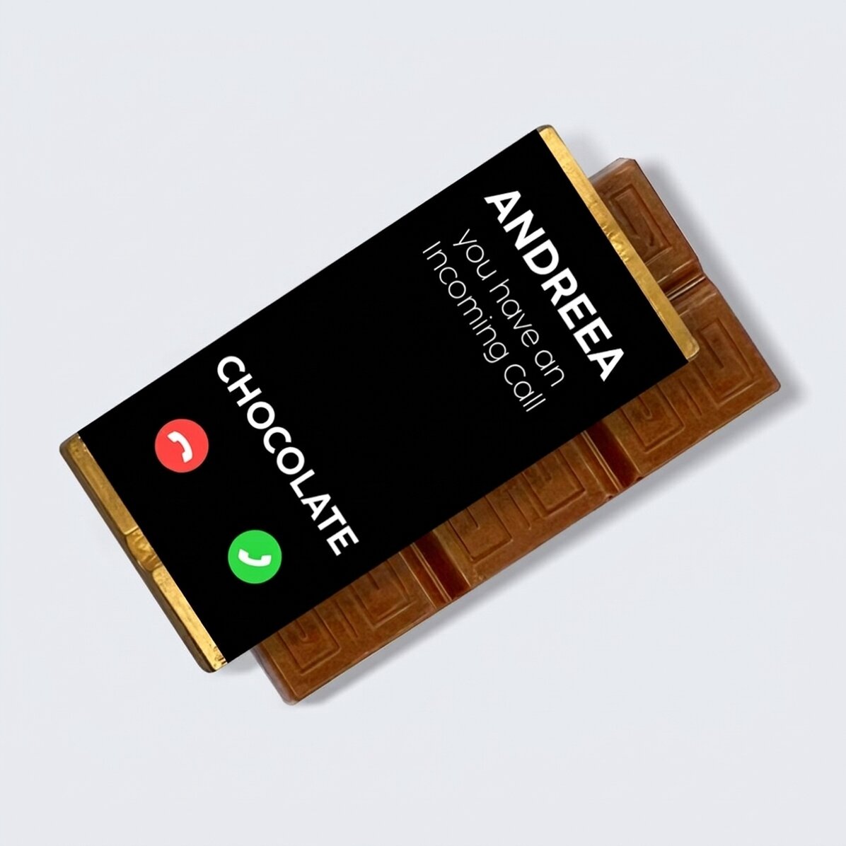 Mini tableta de chocolate personalizada con mensaje - Incomig call