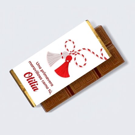 Mini tableta de chocolate personalizada con un mensaje