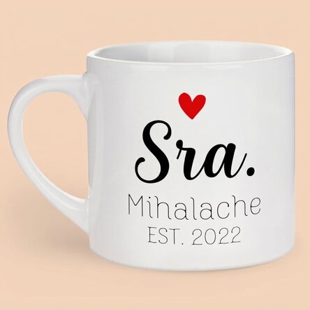 Taza de espresso personalizada con mensaje - Mrs & Mr