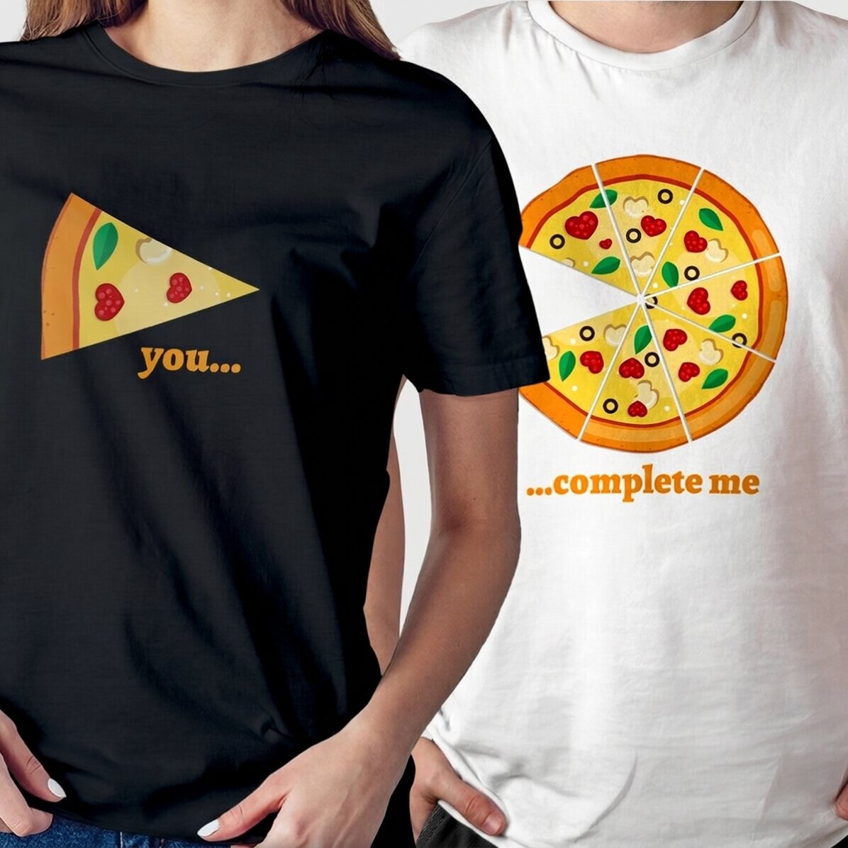Camiseta de algodón personalizada con texto: «Pizza»
