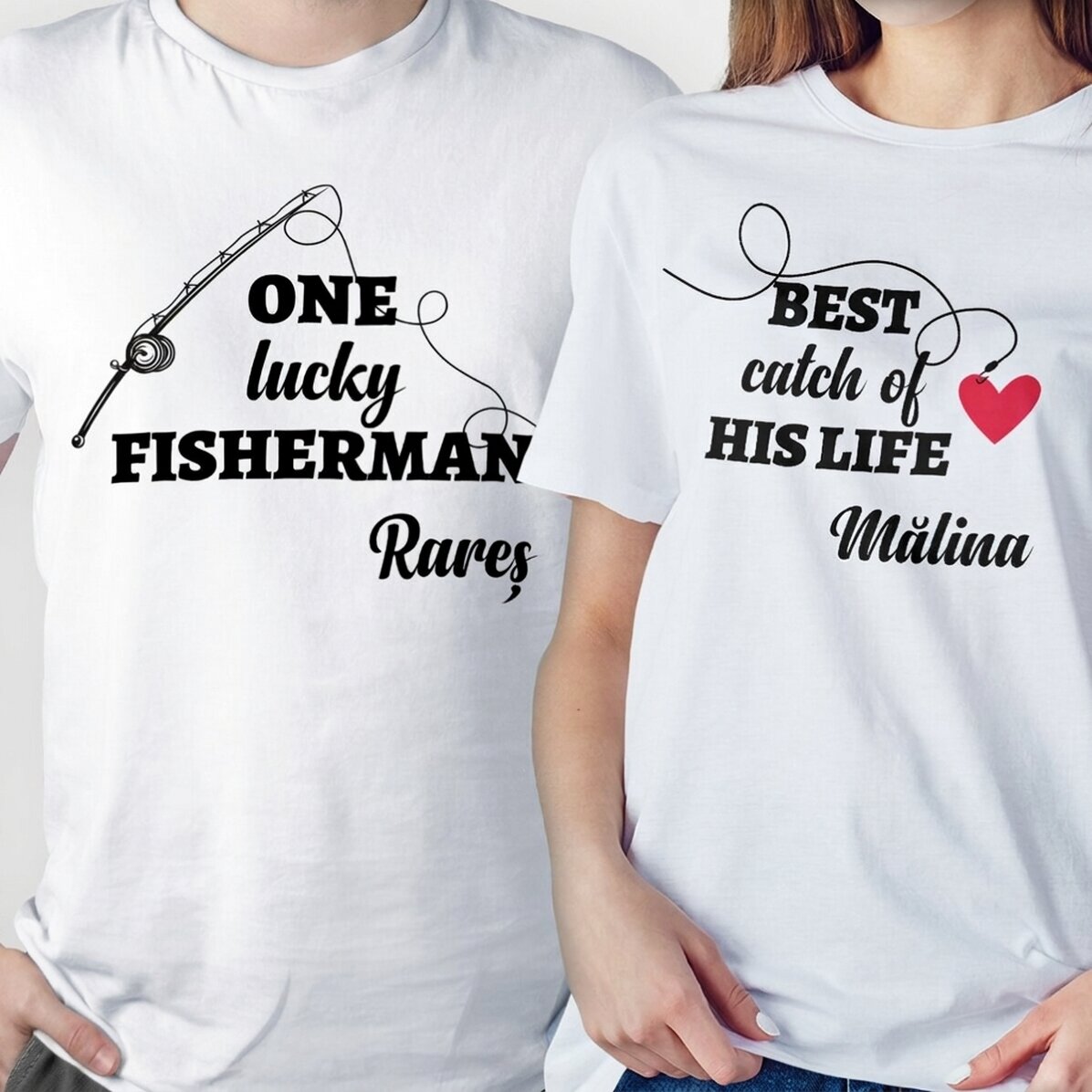 Camiseta de algodón personalizada con texto: «La captura del pescador»