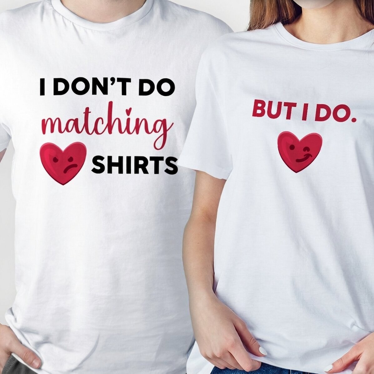 Camiseta de algodón personalizada con texto - Camisetas a juego