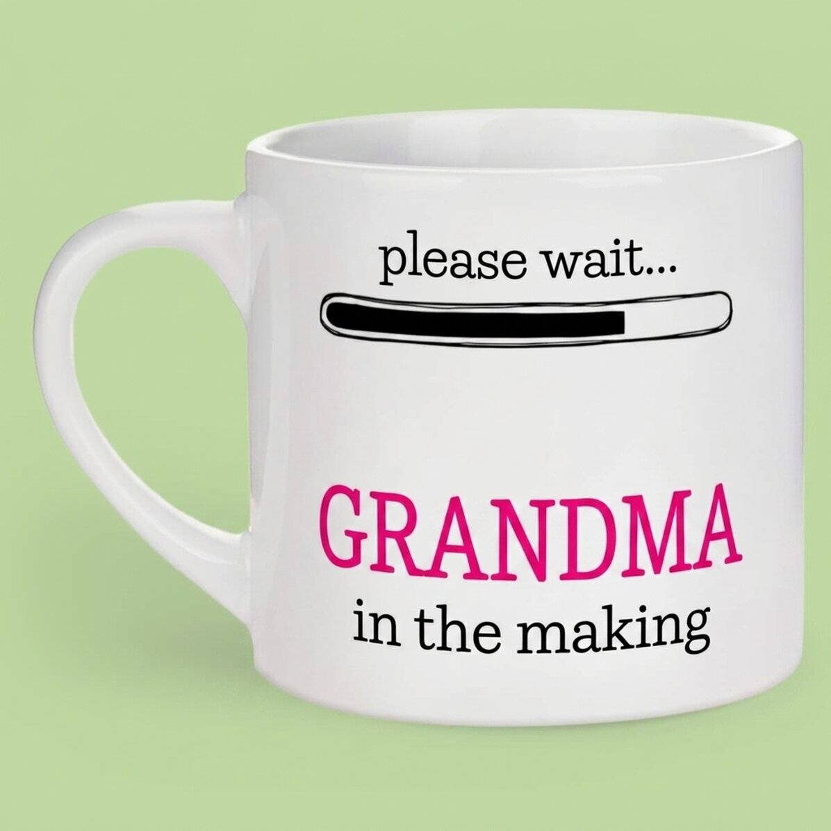 Taza de espresso personalizada con texto: «Abuela en ciernes»