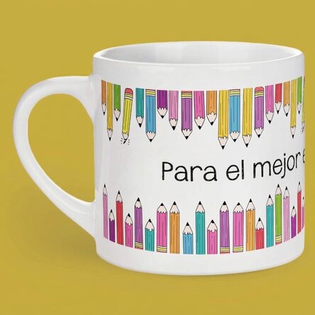 Taza de espresso personalizada con texto - Lápices de colores