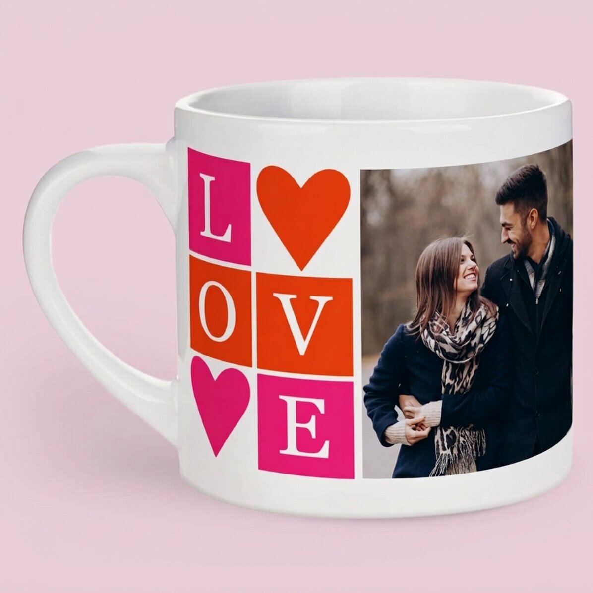 Taza de espresso personalizada con 2 fotos - LOVE