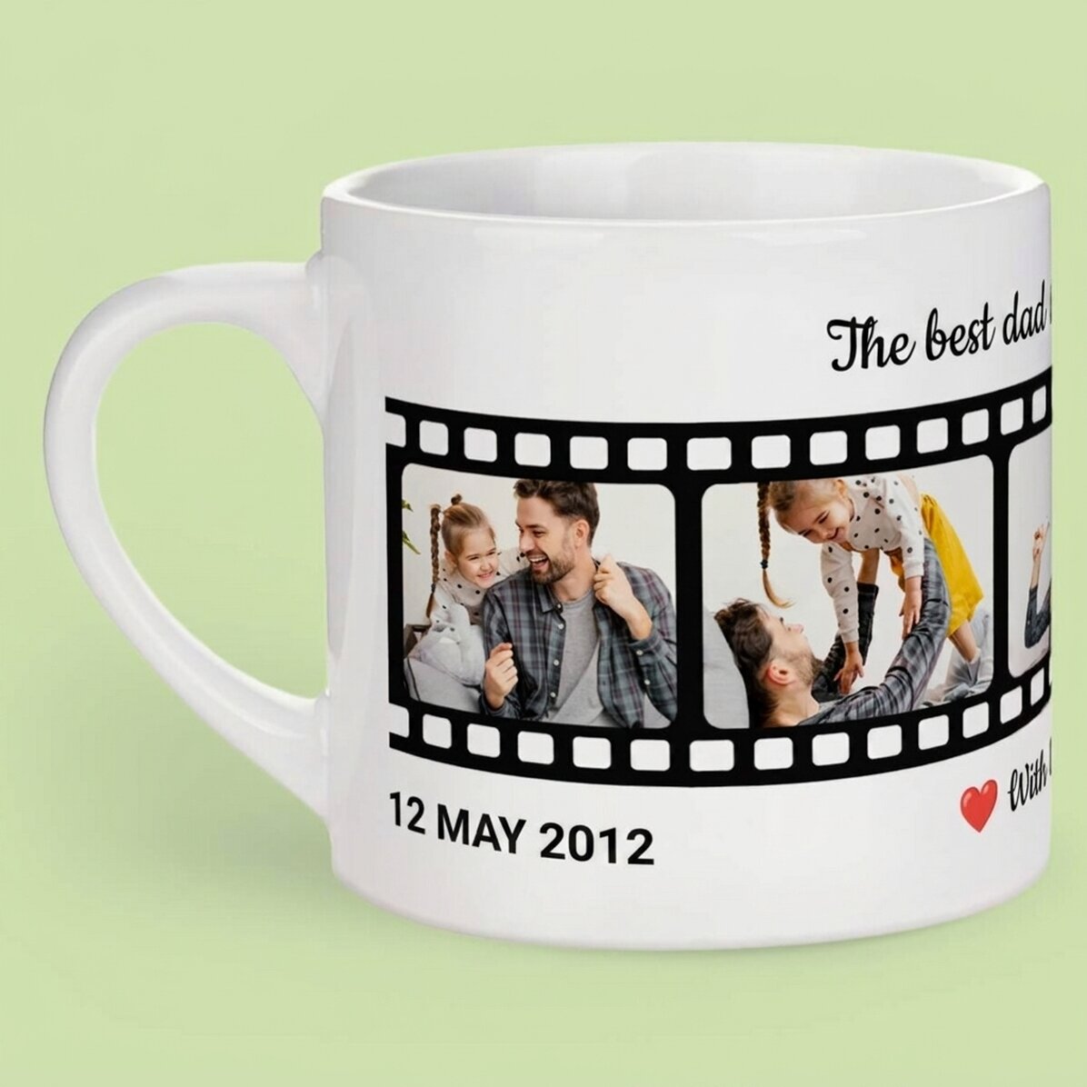 Taza de espresso personalizada con texto y 5 fotos: los recuerdos más queridos