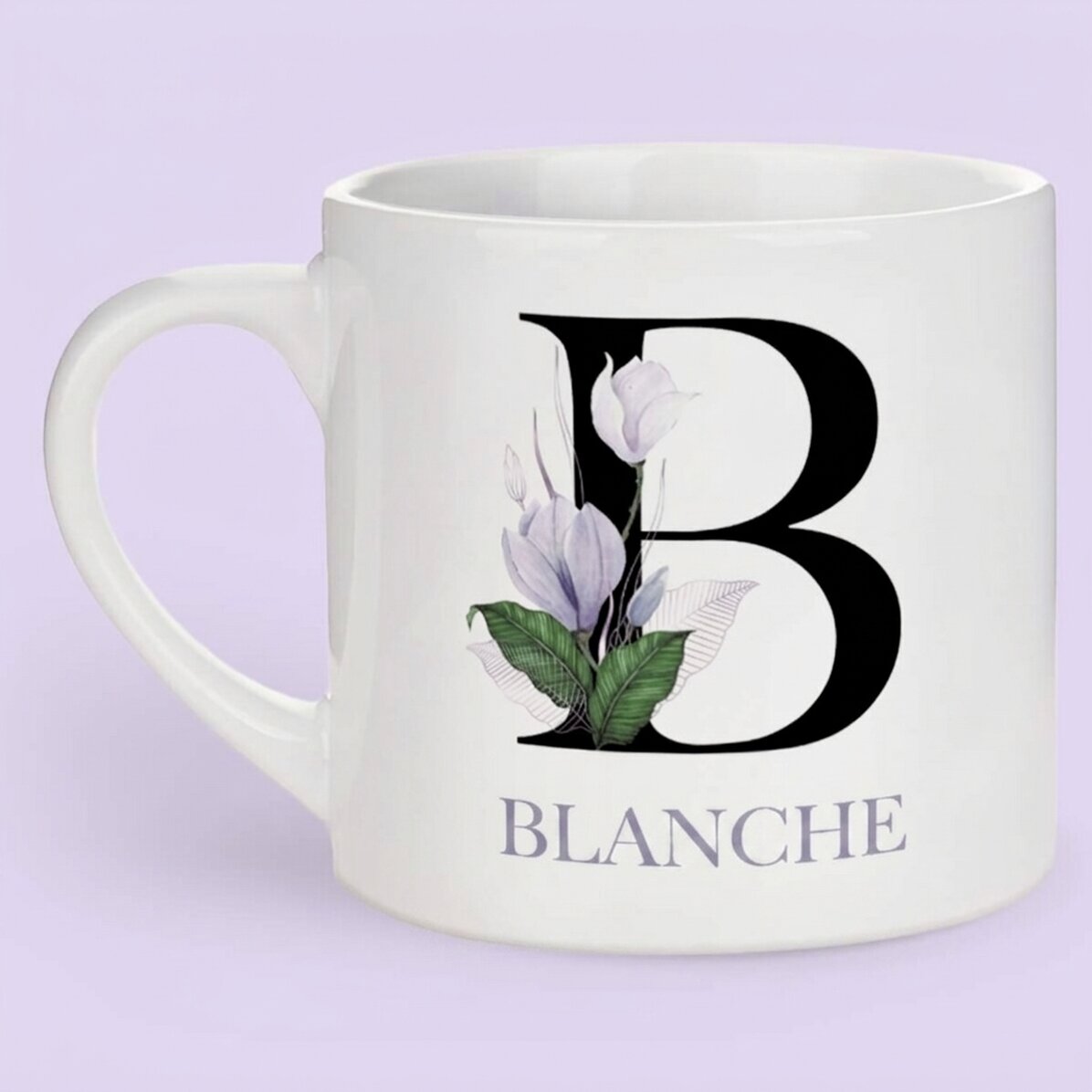 Taza de espresso personalizada con inicial y nombre