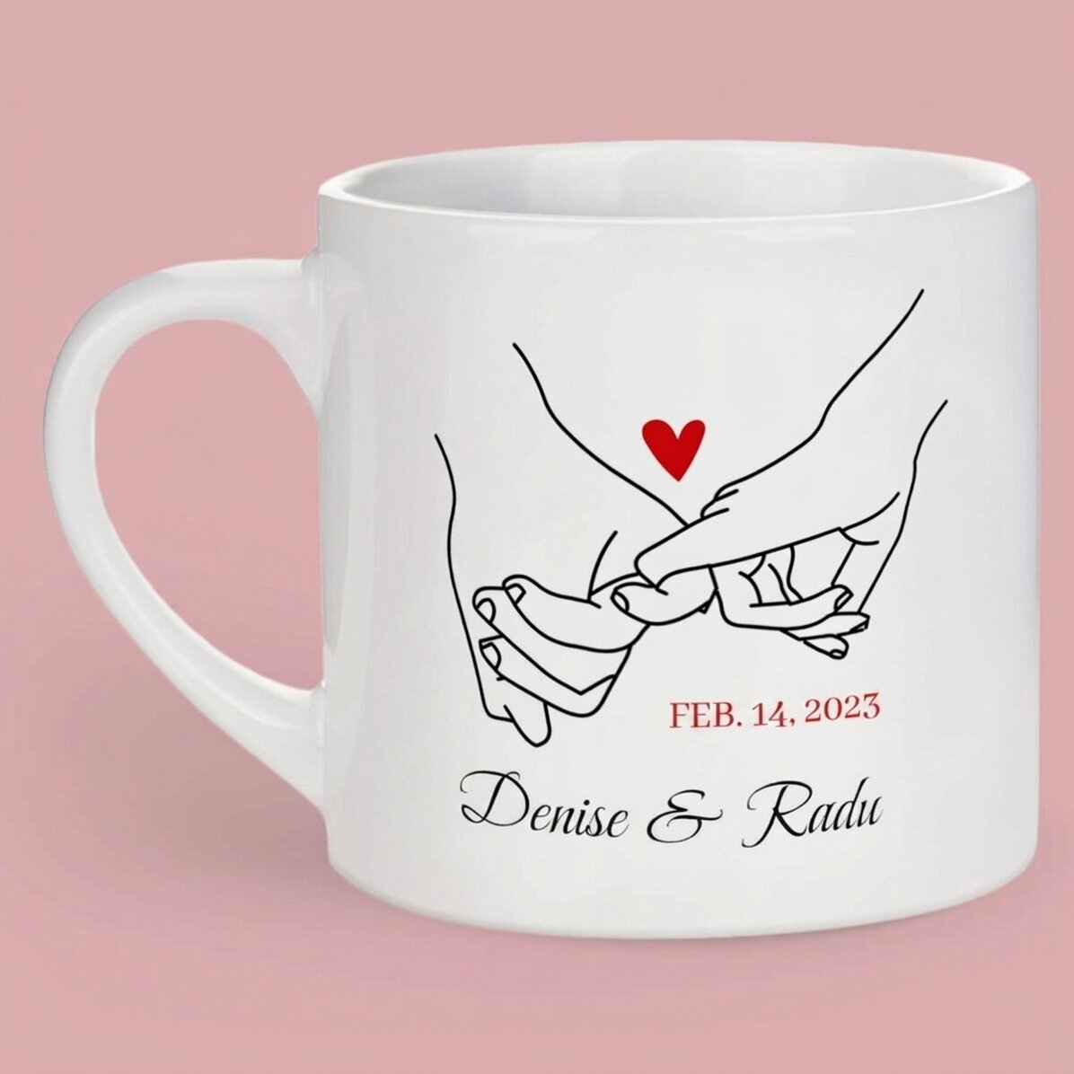 Taza de espresso personalizada con texto y una foto - Promise