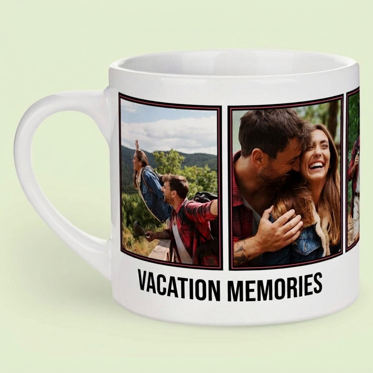 Taza de espresso personalizada con 5 fotos y texto - Recuerdos