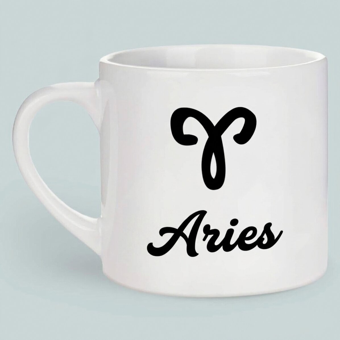 Taza de café espresso personalizada con foto y texto - Signo del Aries