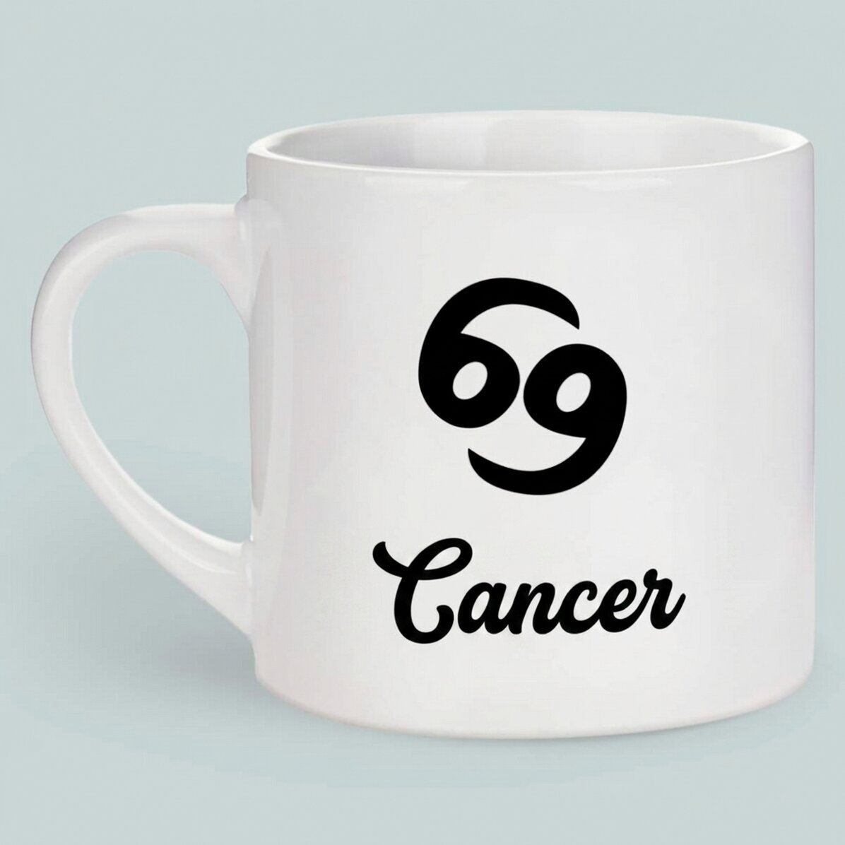 Taza de café espresso personalizada con foto y texto - Signo del Cáncer