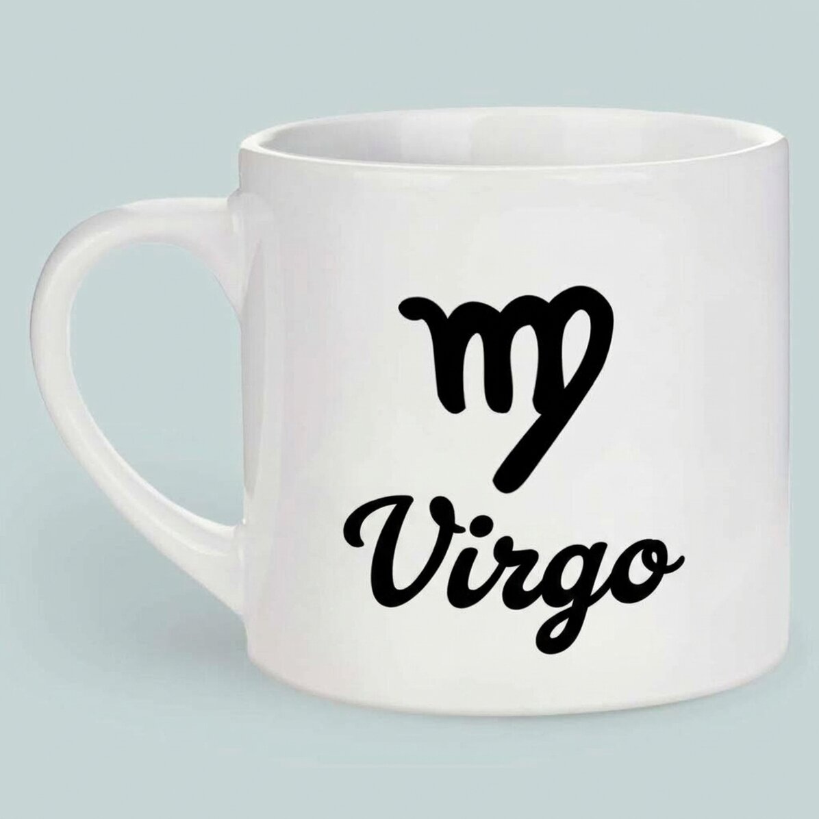 Taza de espresso personalizada con foto y texto - Signo de Virgo