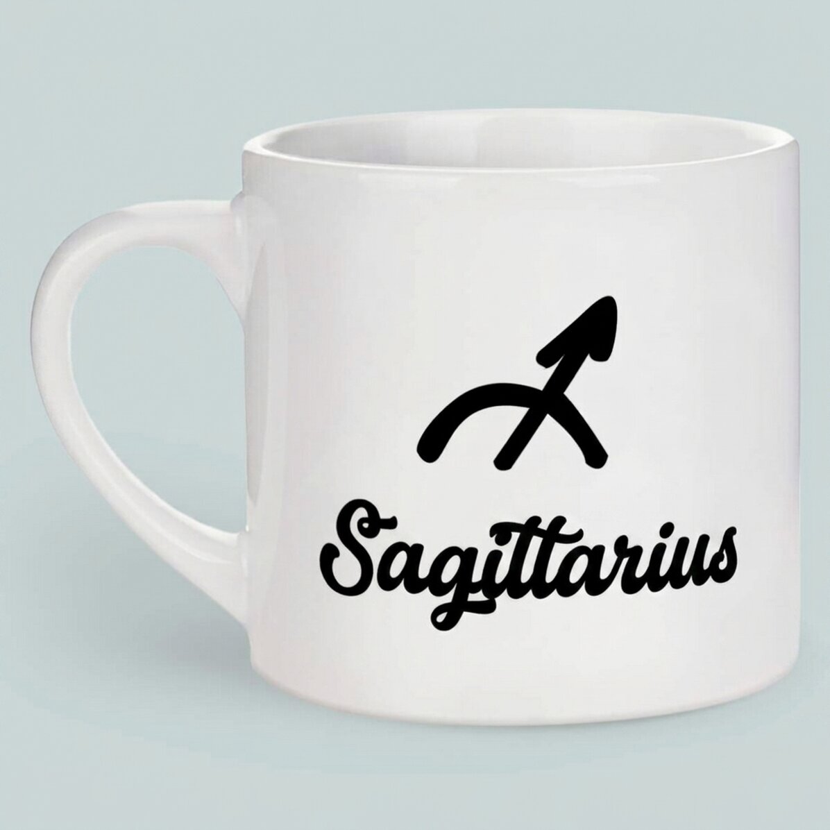 Taza de espresso personalizada con foto y texto - Signo del Sagitario