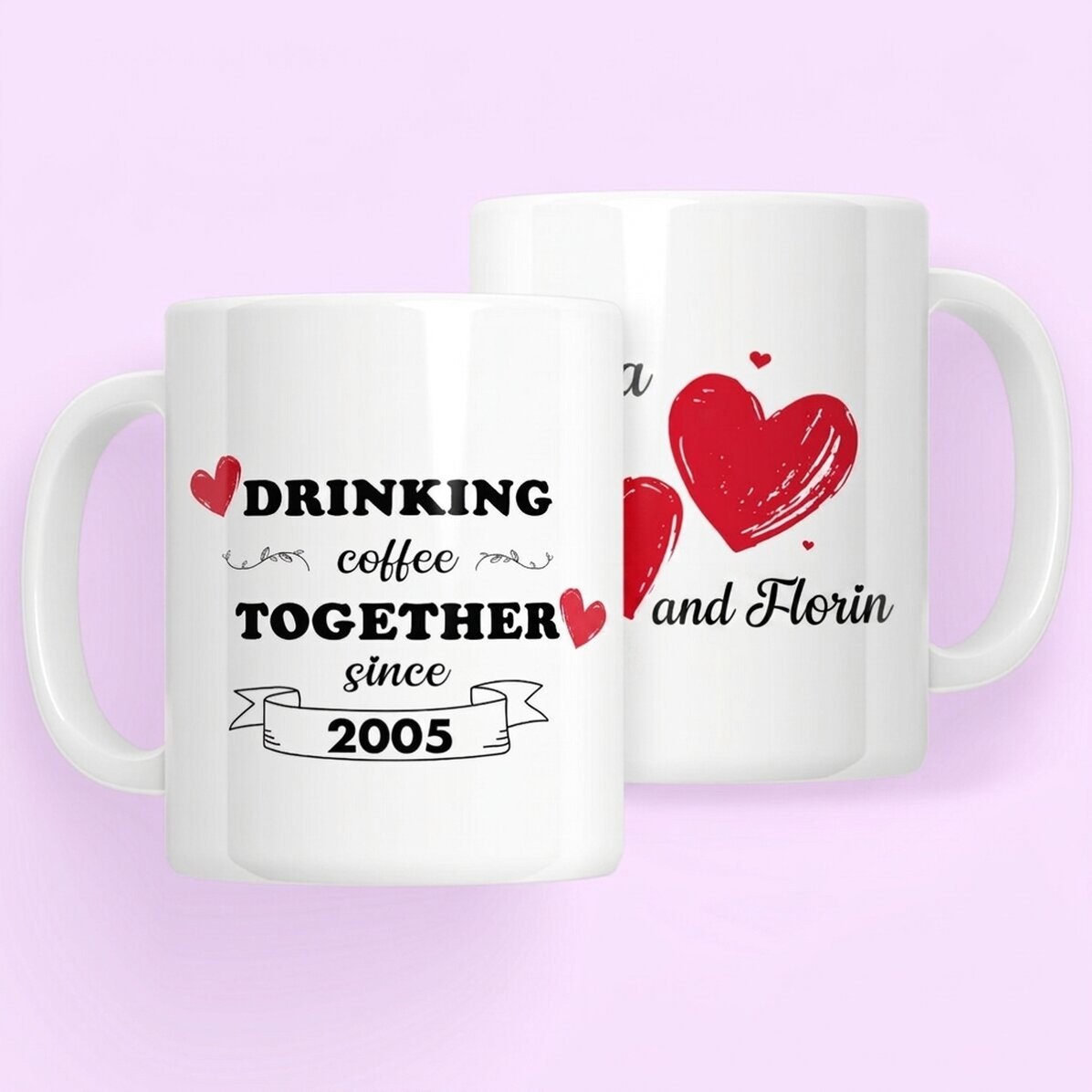 Taza personalizada con texto - Bebiendo juntos