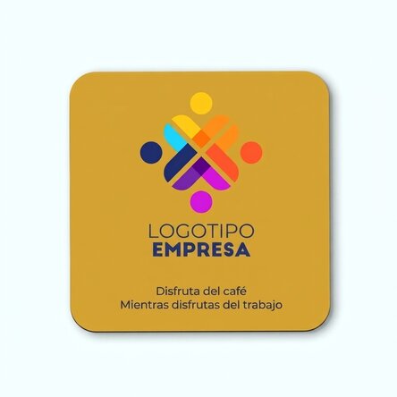 Posavasos personalizado con logotipo y texto