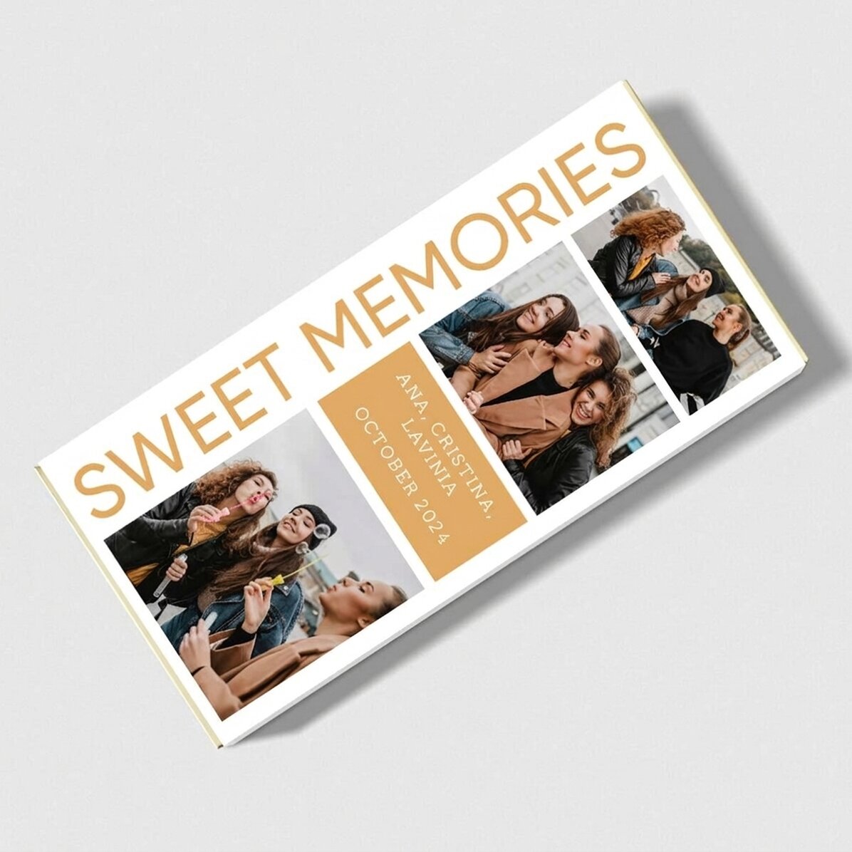 Chocolate personalizado con 5 fotos y un mensaje - Sweet Memories