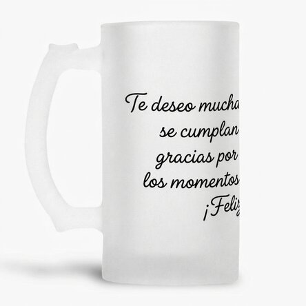 Jarra de cerveza personalizada con el texto: «¡Feliz cumpleaños!»
