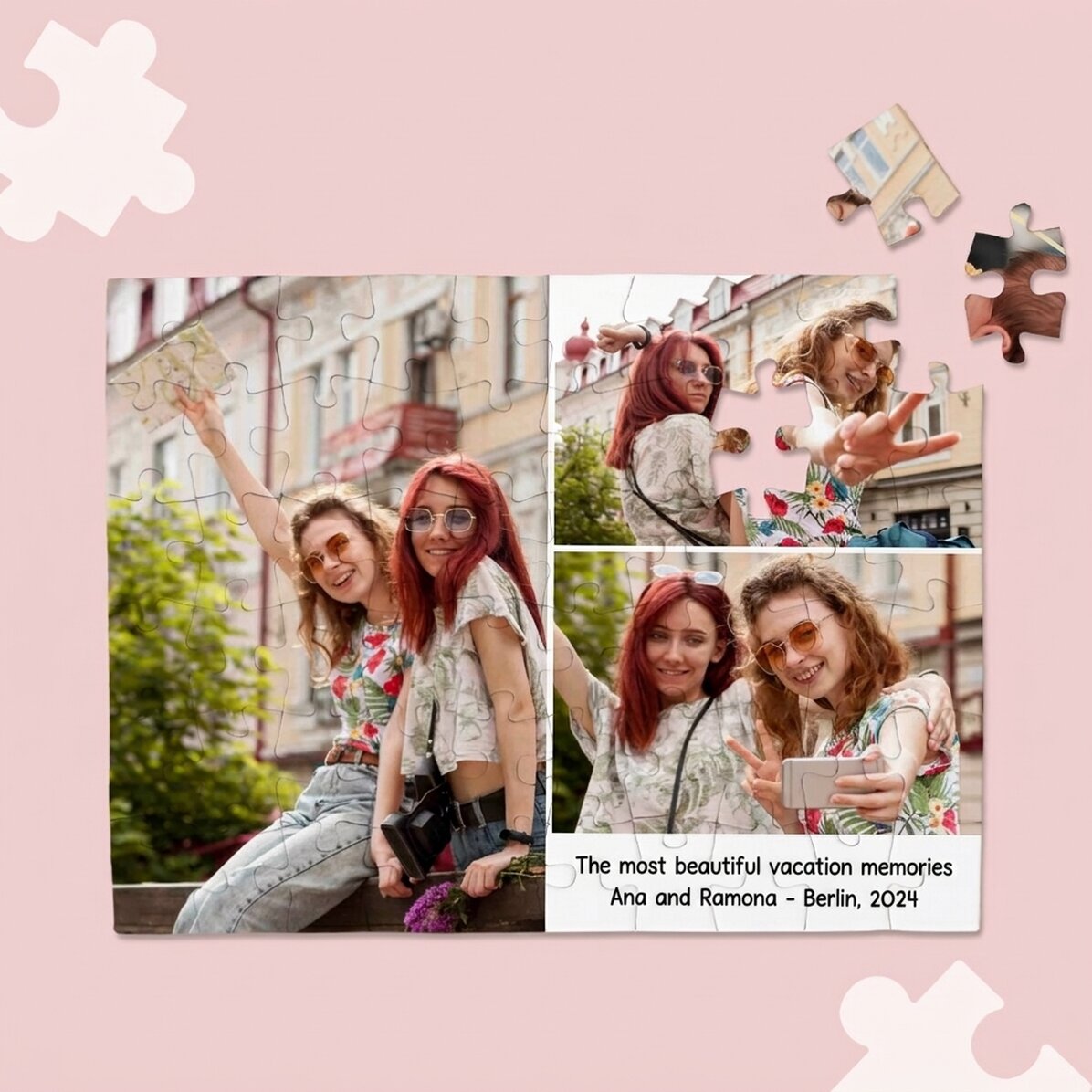 Rompecabezas personalizado con 3 fotos y texto