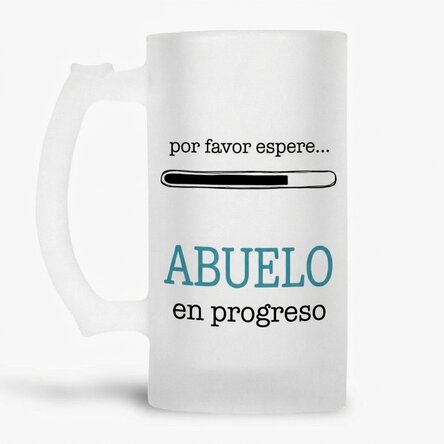 Jarra de cerveza personalizada con texto: «Abuelo en ciernes»