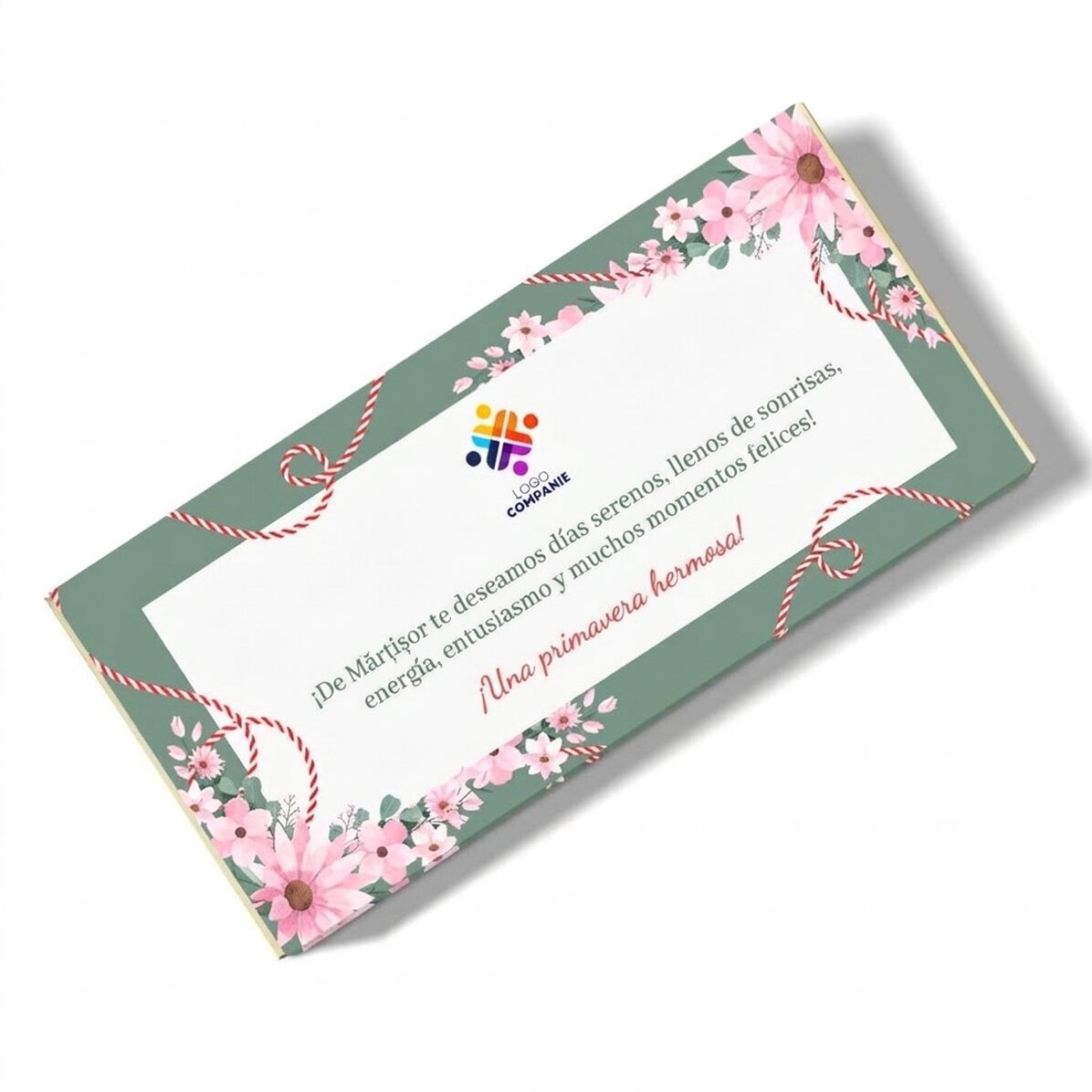 Chocolate personalizado con mensaje y logotipo