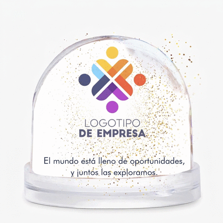 Globo de escritorio personalizado con logotipo y texto