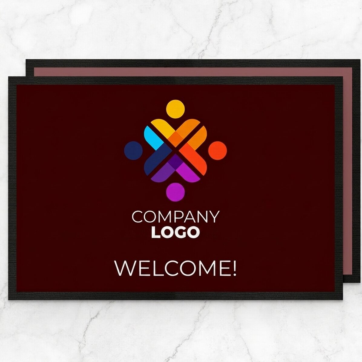 Felpudo de entrada personalizado con logotipo y texto