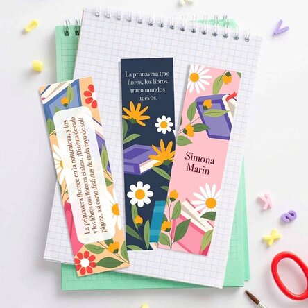 Lote de 3 marcapáginas personalizados con texto - Spring
