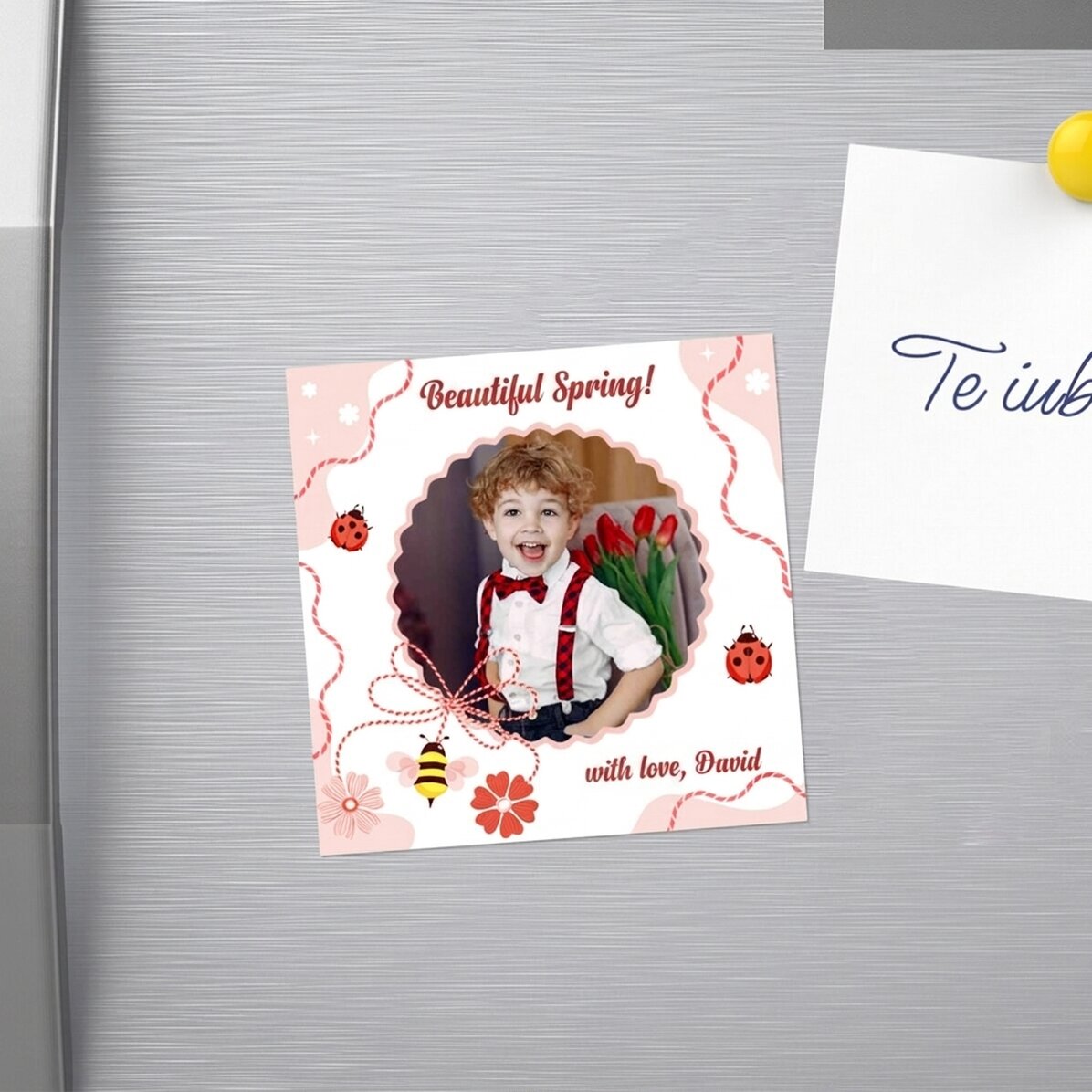 Imán de 10x10 personalizado con una foto y un texto - 1 de marzo
