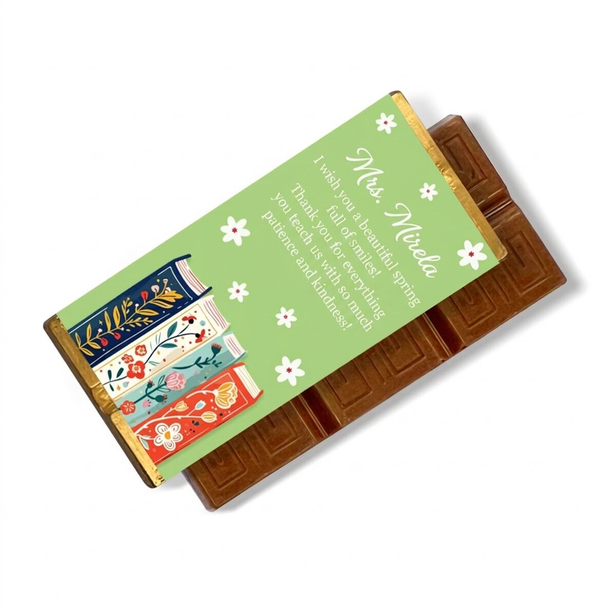 Mini tableta de chocolate personalizada con mensaje - Books