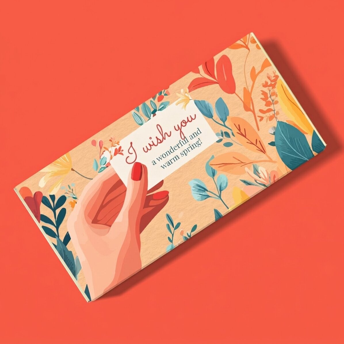 Chocolate personalizado con mensaje - Mensaje de primavera