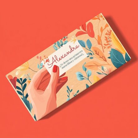 Chocolate personalizado con mensaje - Mensaje de primavera