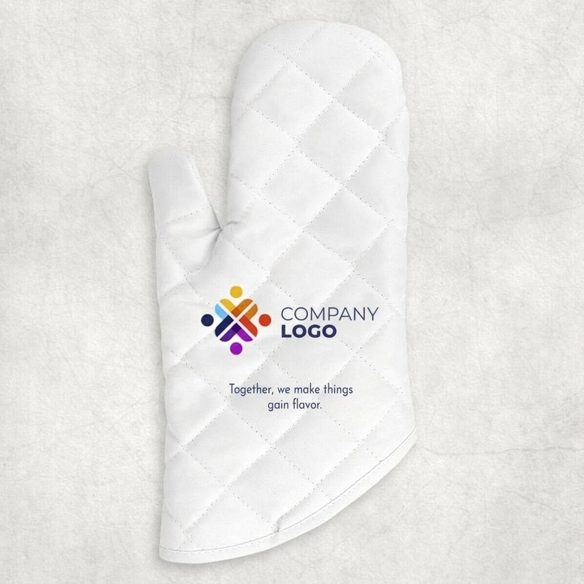 Manopla de cocina personalizada con logotipo y texto