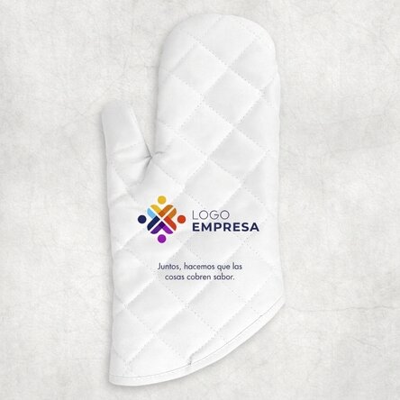 Manopla de cocina personalizada con logotipo y texto