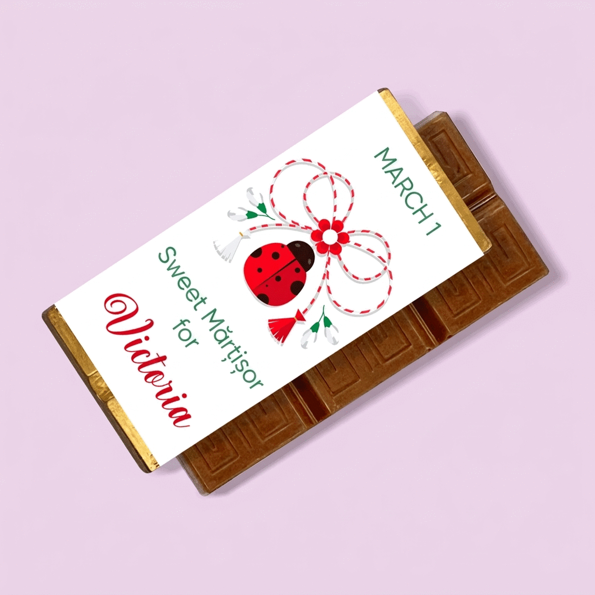 Mini tableta de chocolate personalizada con un mensaje dulce