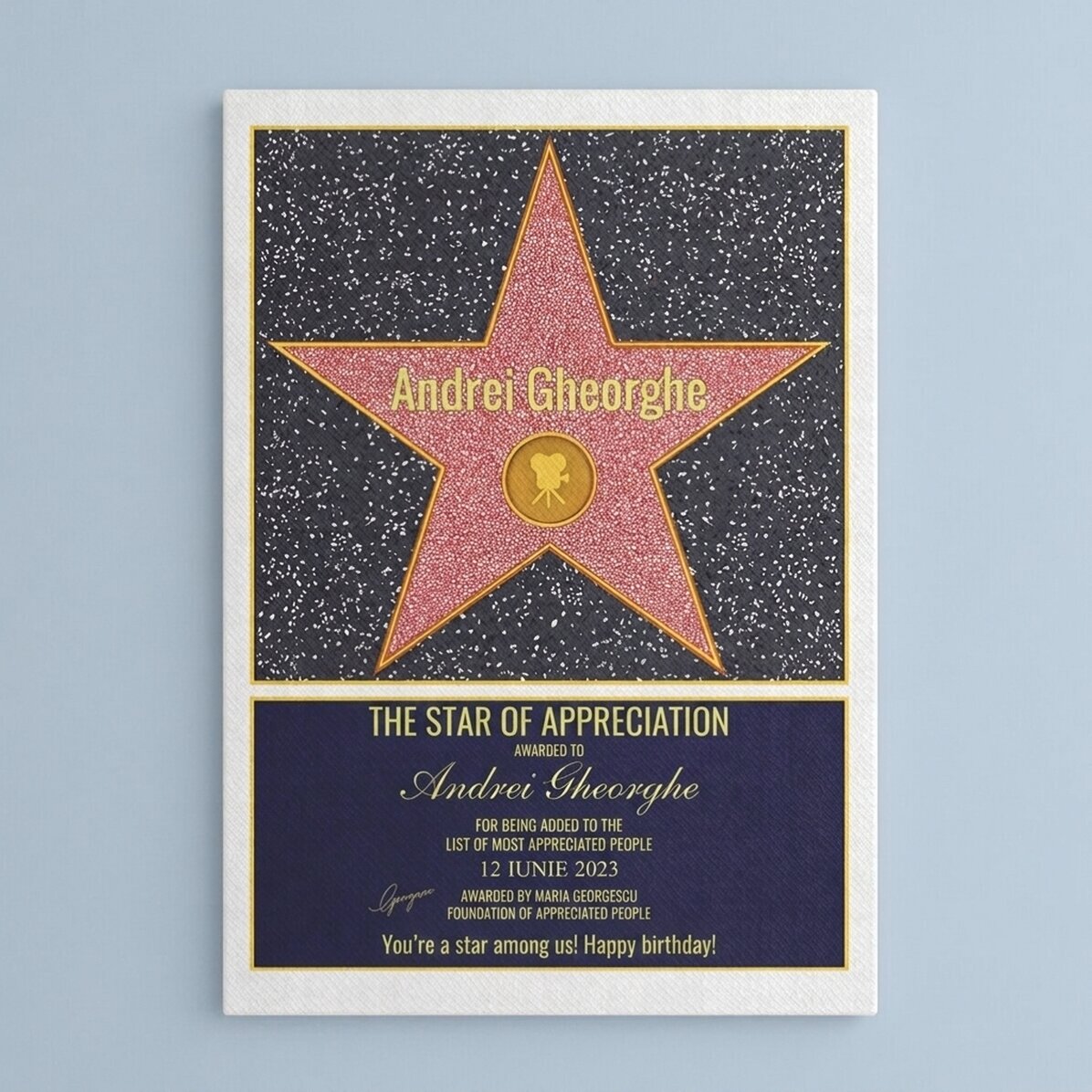 Cuadro de lienzo personalizado - La estrella de la gratitud