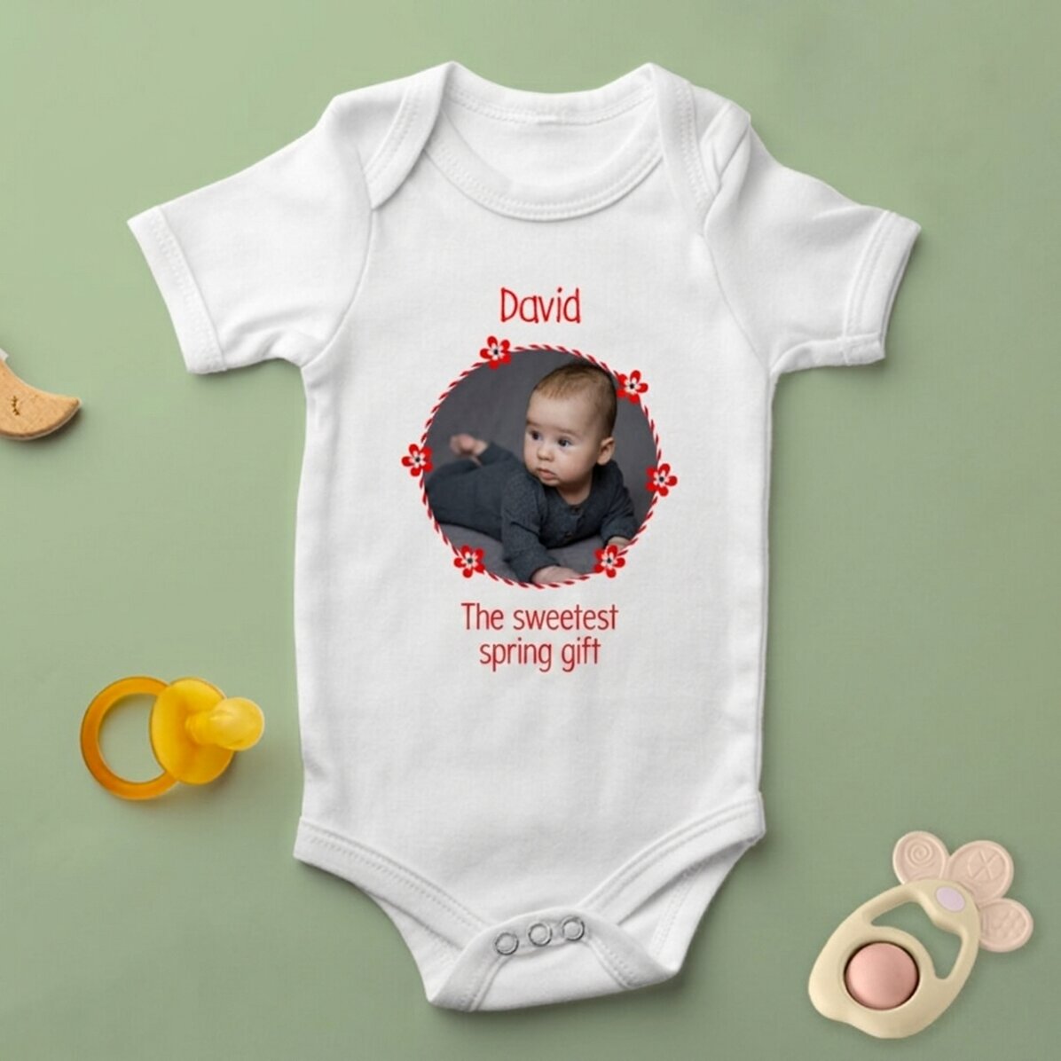 Body para niños personalizado con una foto y un texto