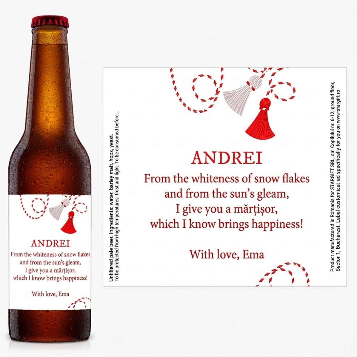 Cerveza personalizada con mensaje