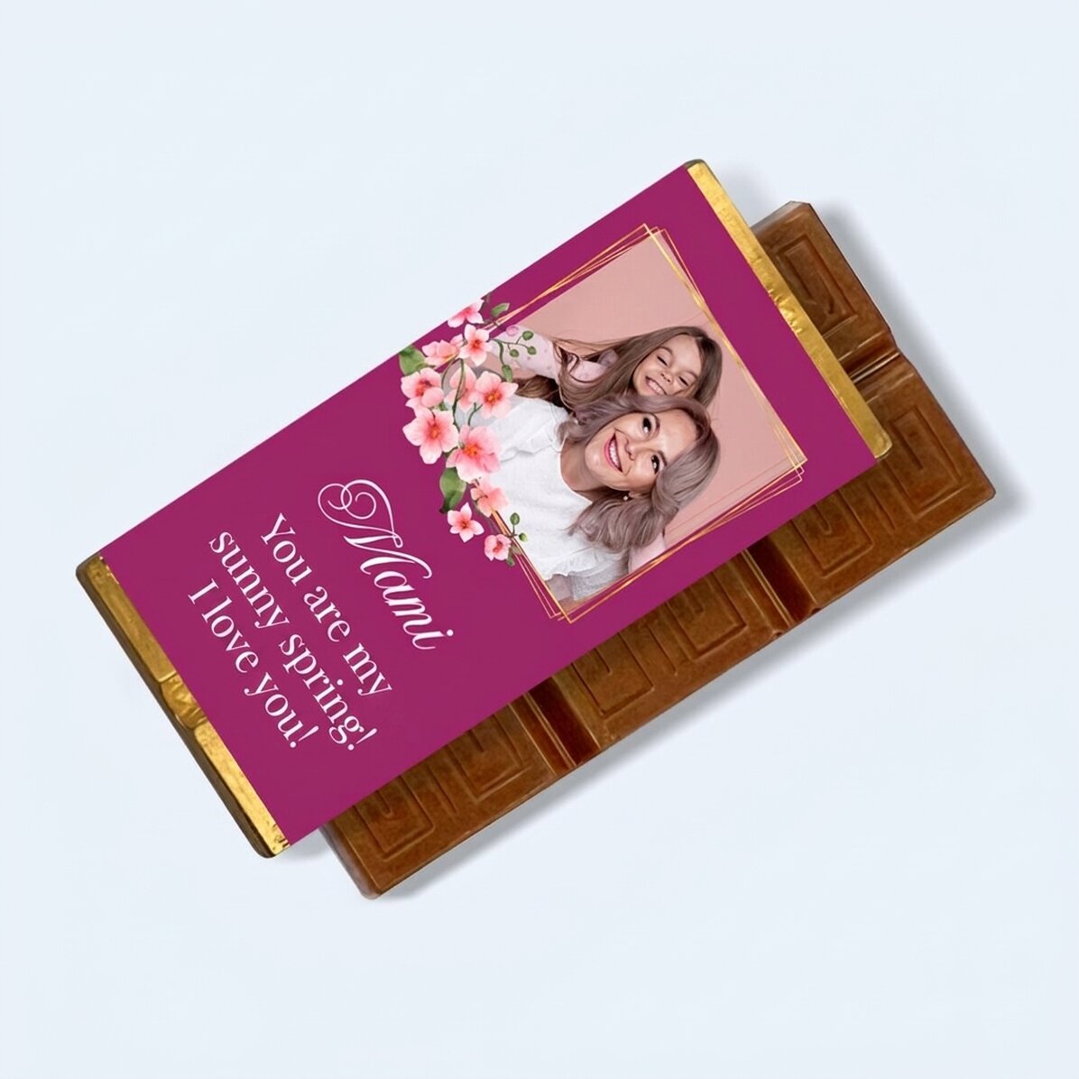 Mini tableta de chocolate personalizada con mensaje y foto - Mi amor
