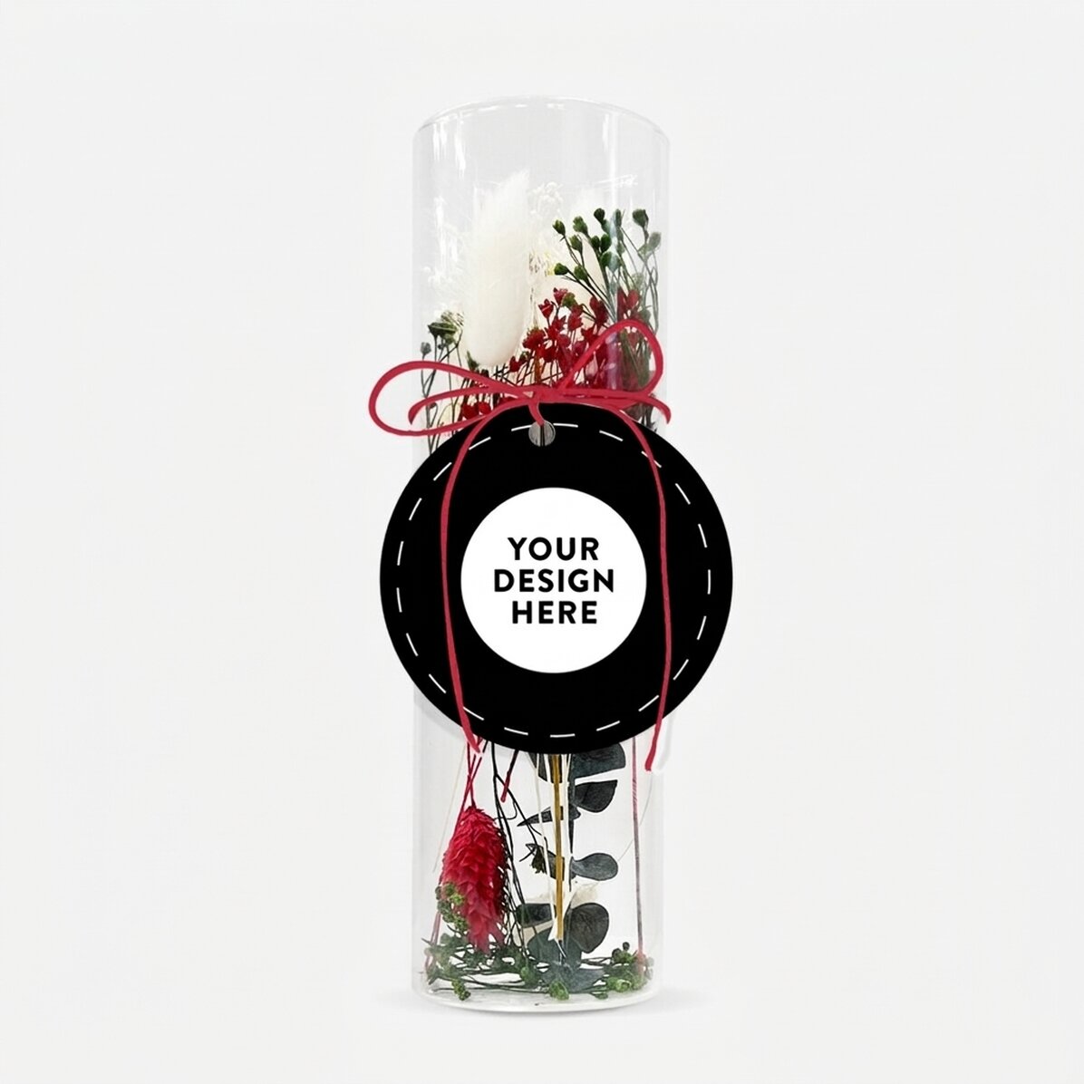 Adorno de cristal con flores preservadas, personalizado con tu diseño