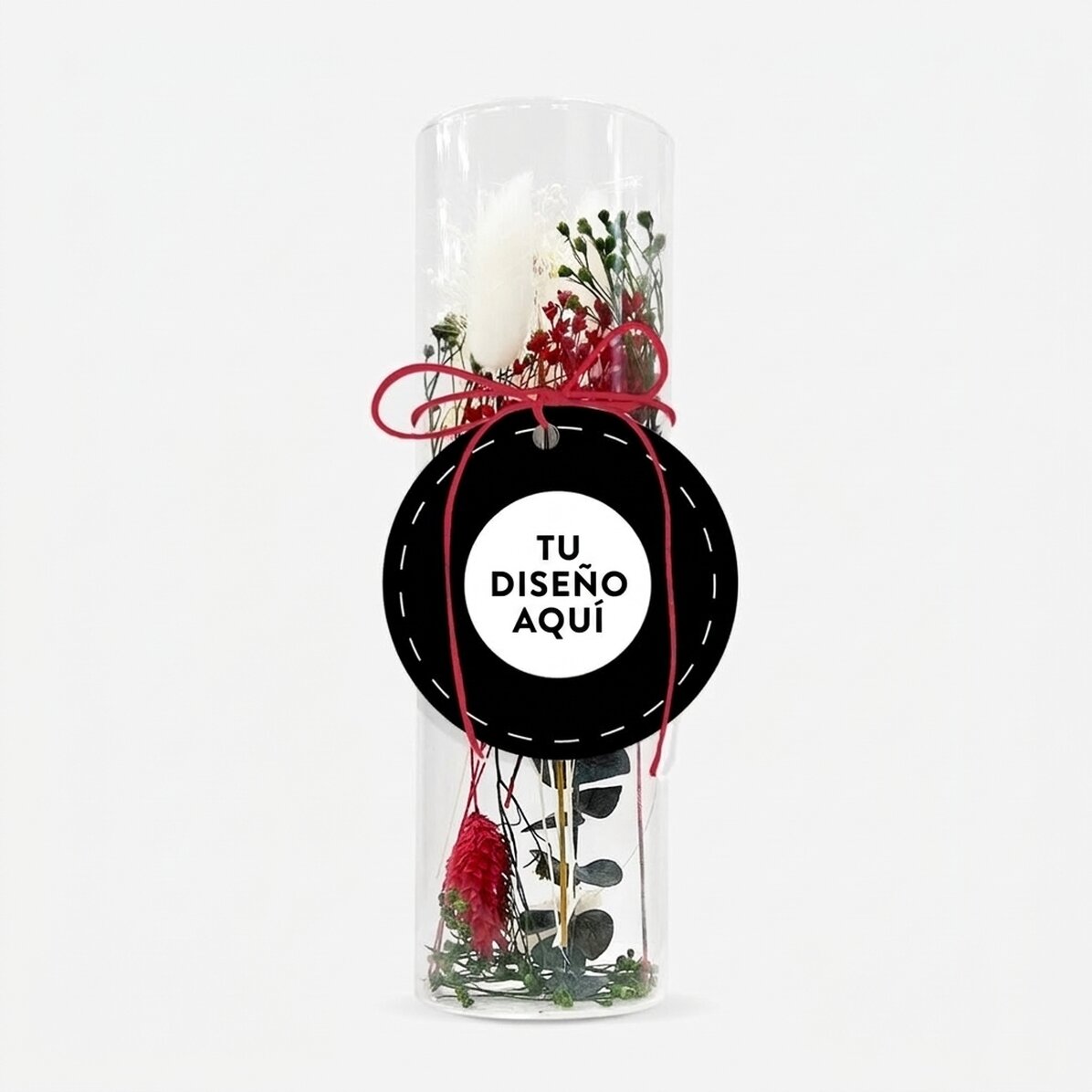 Adorno de cristal con flores preservadas, personalizado con tu diseño