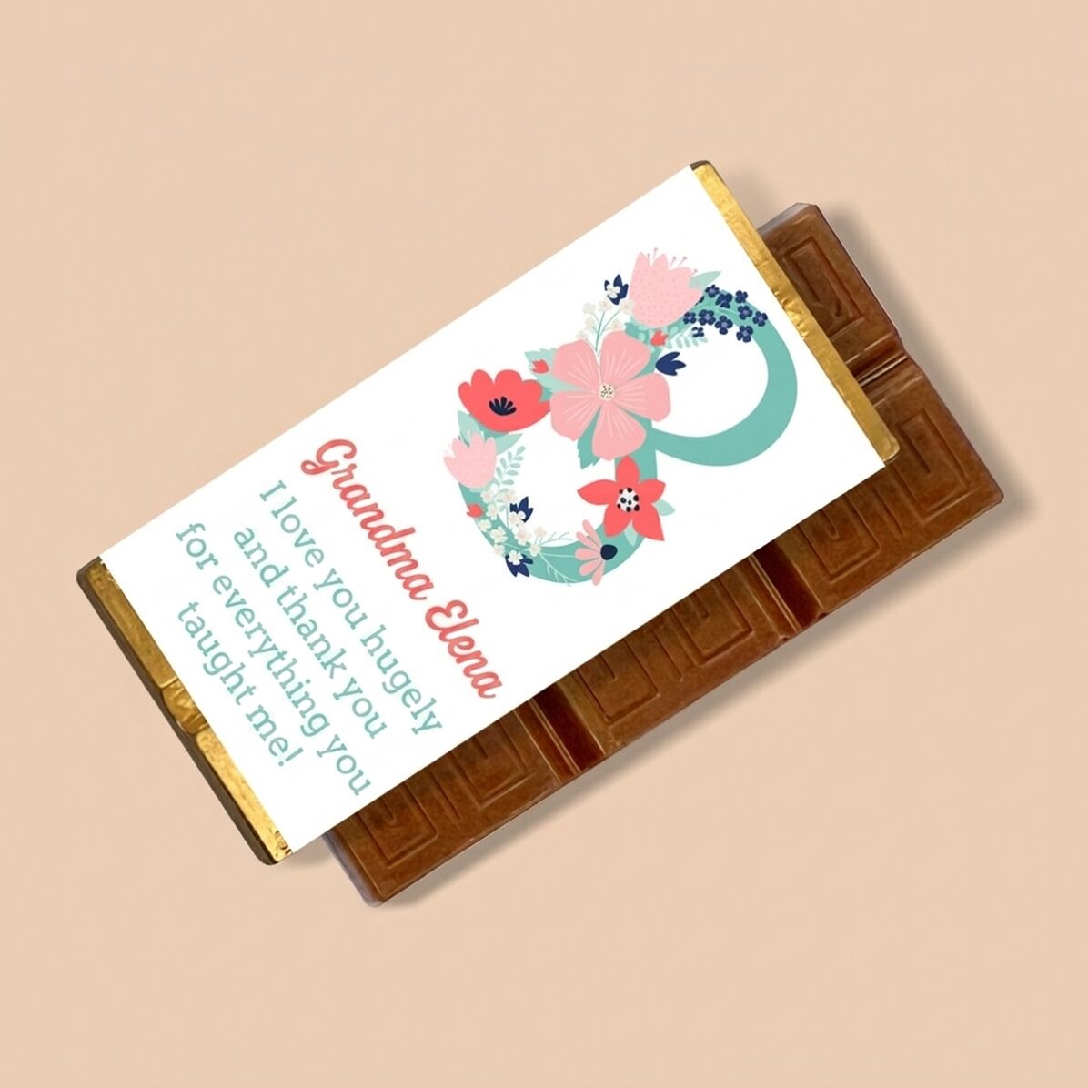 Mini tableta de chocolate personalizada con mensaje - 8 de marzo