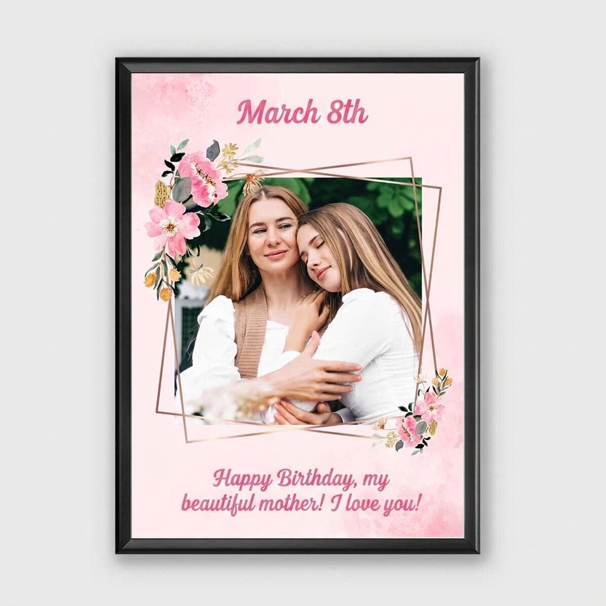 Cuadro personalizado con una foto y un mensaje - 8 de marzo