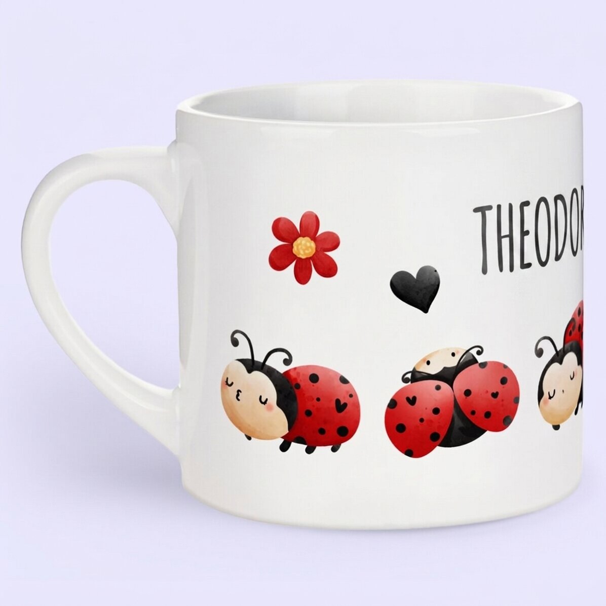 Vaso personalizado para niños con nombre - Mariquita
