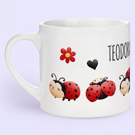 Vaso personalizado para niños con nombre - Mariquita