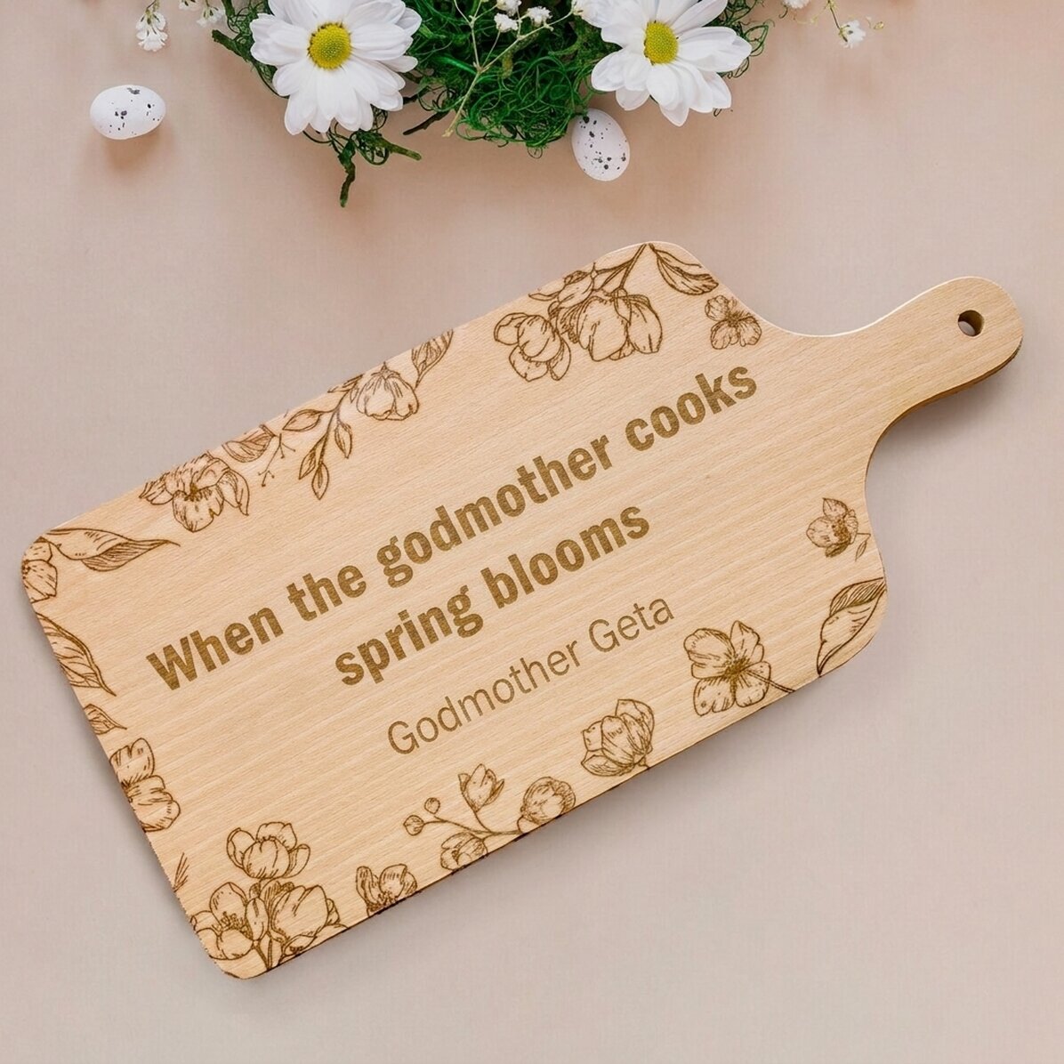 Cortador personalizado con mensaje: «Primavera en la cocina»